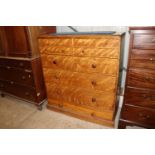 A Victorian satin walnut chest fitted graduated drawers