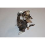 A Winstanley pottery model of cat with glass eyes