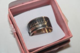 A vintage Niello Sterling silver ring, ring size N/O