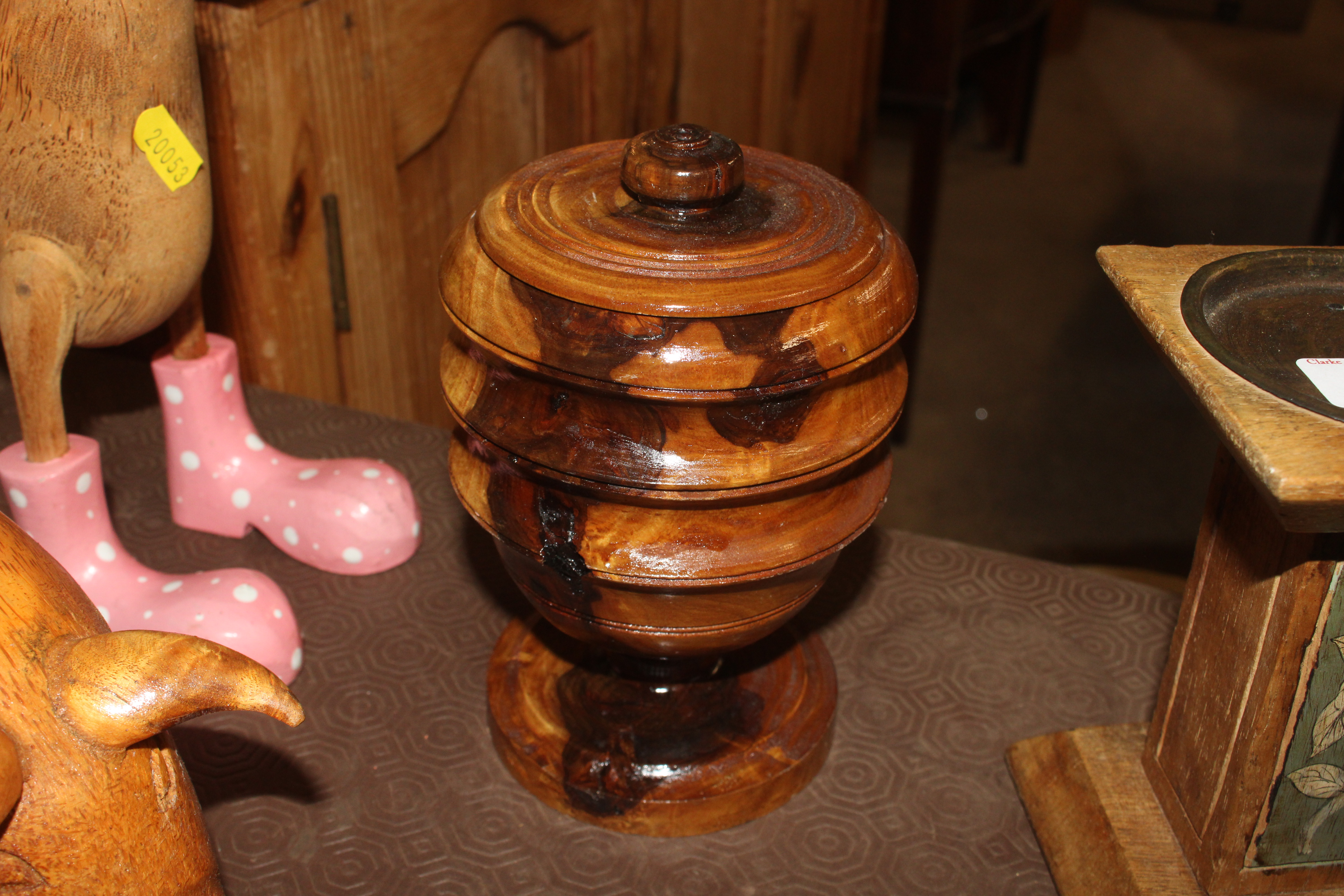 A pair of Art Nouveau style candle stands; a carve - Image 4 of 4