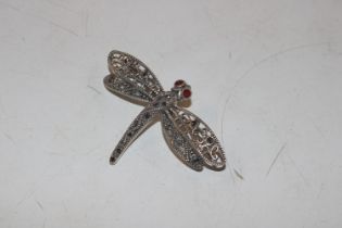 A vintage Sterling silver and marcasite brooch in