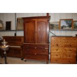 A 19th Century mahogany linen press AF (in need of