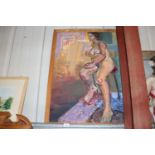 An oil on canvas nude portrait