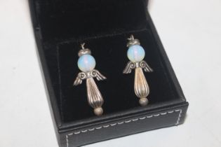 A boxed pair 925 silver and moonstone ear-rings in