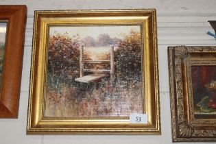 S. Wilson, acrylic study "Autumn Stile"