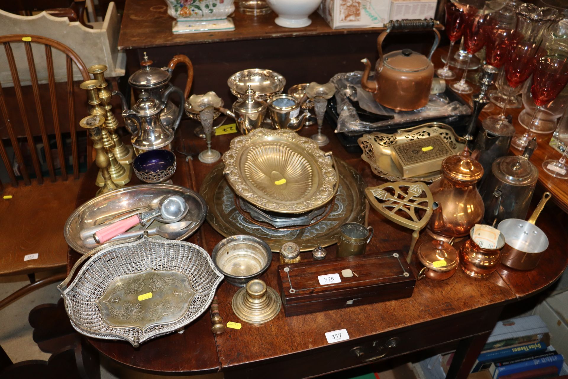 A large quantity of various silver plated ware, co