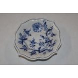 A Meissen blue and white floral decorated dish