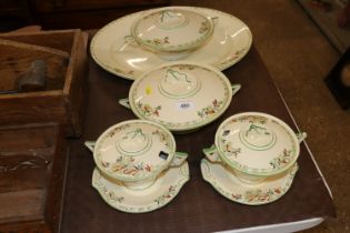 A collection of Burley ware Art Deco design dinner