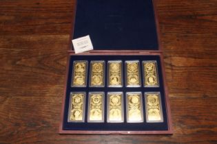 A cased 2017 proof gold plated set of ten "A Milli