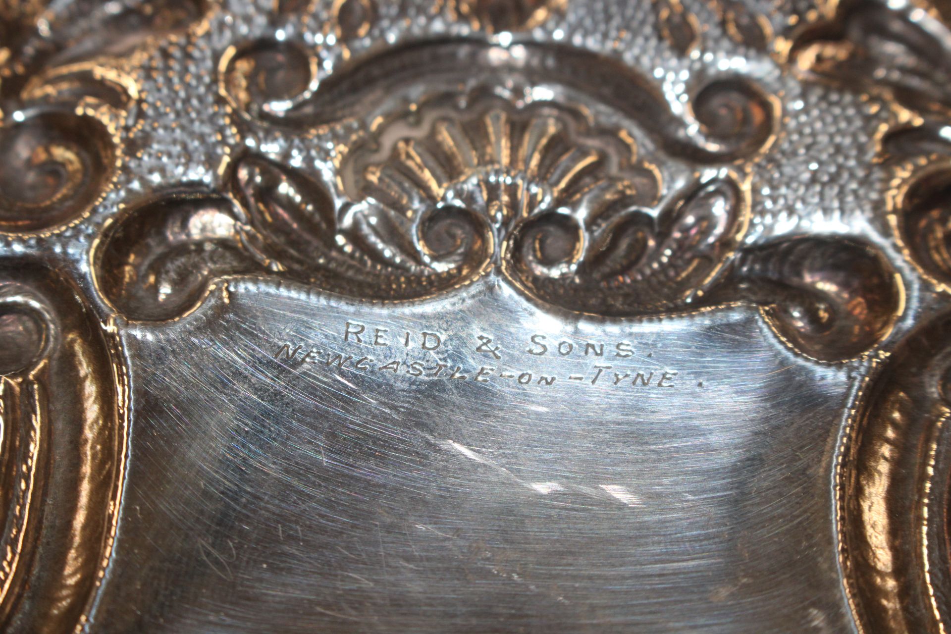 A Birmingham silver tray with floral decoration, a - Image 6 of 7