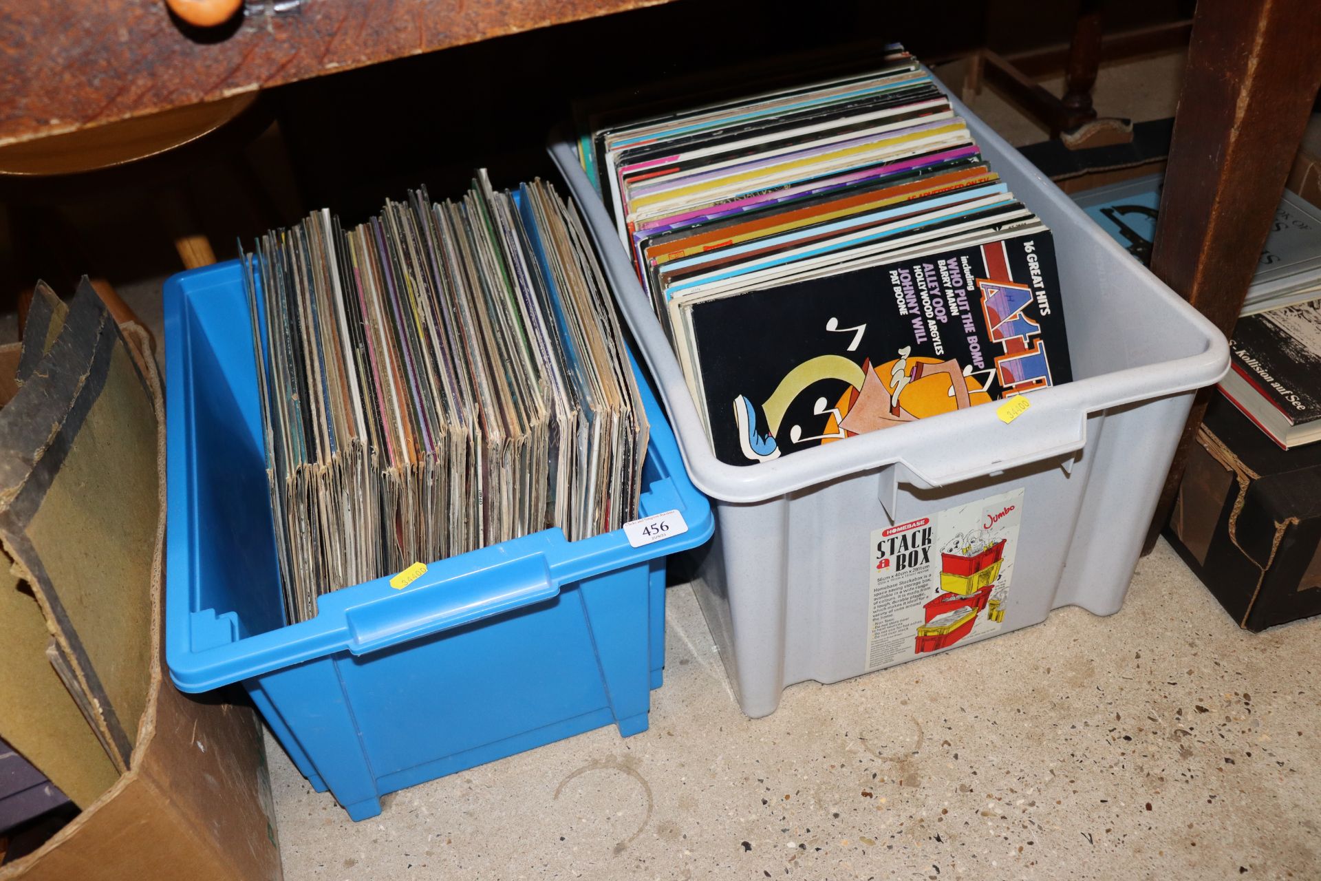 Two boxes of records