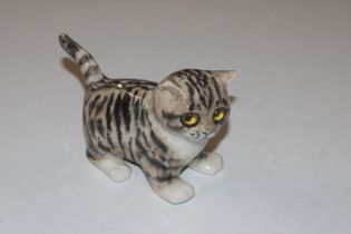 A Winstanley pottery model of a cat with glass eye