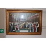 A gilt framed print "The Coronation Of King Edward