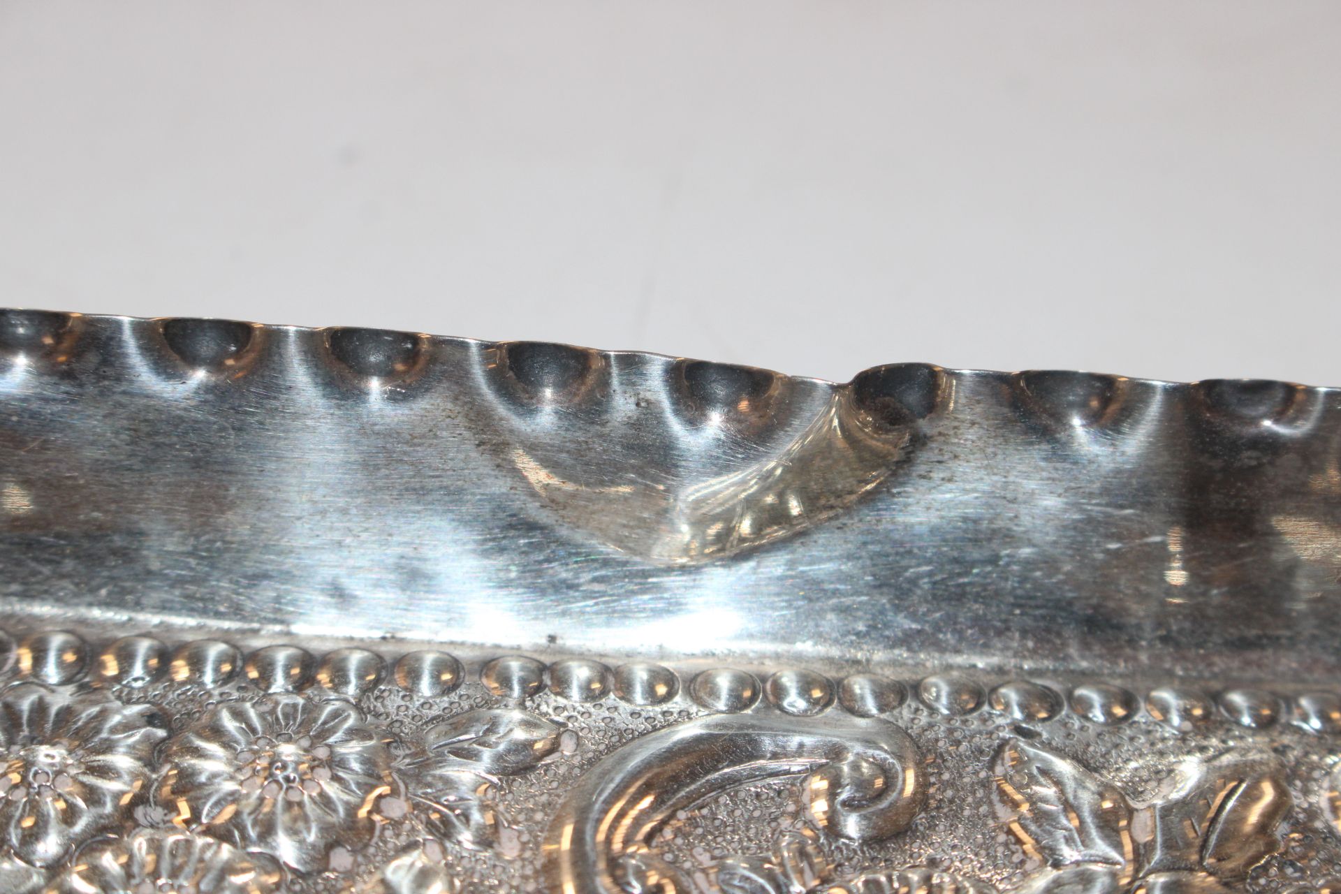 A Birmingham silver tray with floral decoration, a - Image 5 of 7