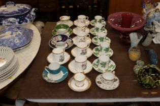 A quantity of various cup and saucers to include R