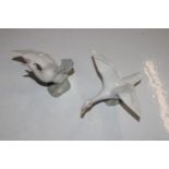 Two Lladro models of geese, No.1263 & No.1264