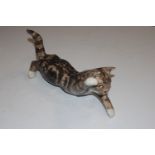 A Winstanley pottery model of cat with glass eyes
