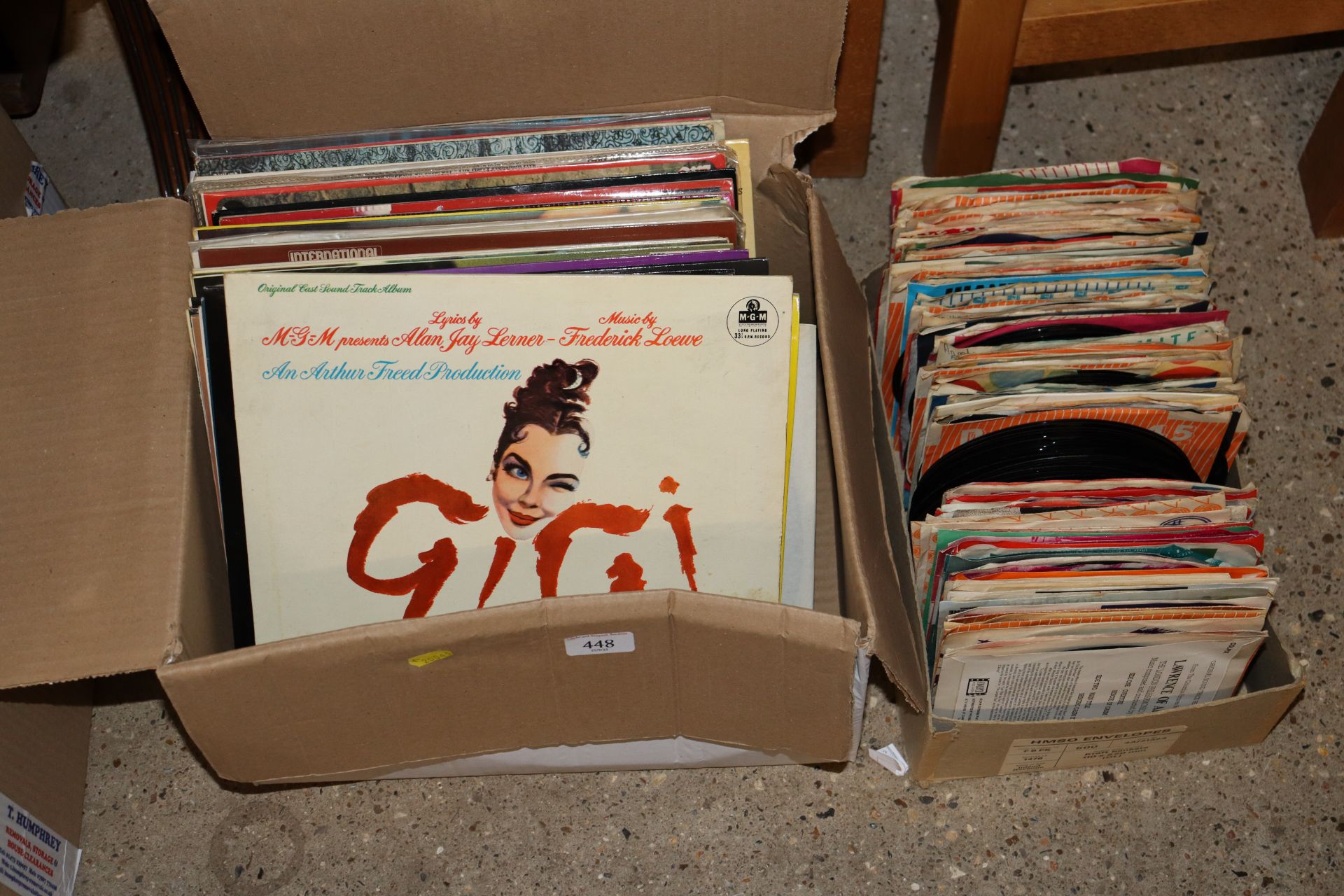 Two boxes of records