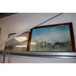 A framed and glazed print "The fighting Temeraire" and one other framed print "Venice from