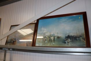 A framed and glazed print "The fighting Temeraire" and one other framed print "Venice from