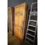 Three wooden panelled internal doors and three oth