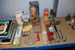 A collection of miscellaneous kitchen ware