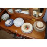 A quantity of china to include collectors plates, Crown Devon Cries Of London plates, Denby