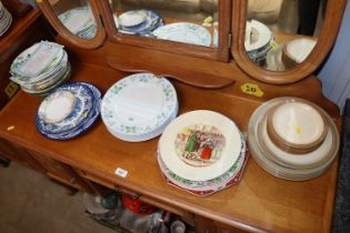 A quantity of china to include collectors plates, Crown Devon Cries Of London plates, Denby