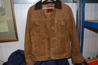 A Levi Strauss & Co . waxed jacket with packet of