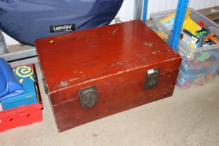 An Oriental lacquered trunk