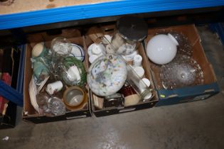 Three boxes of various glass and china to include