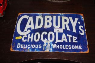 A reproduction Cadbury's advertising sign