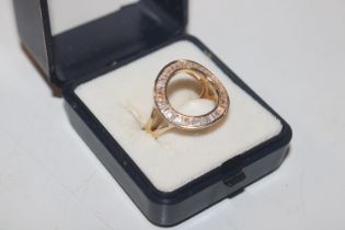 A Elanza Sterling silver gilt and Cubic Zirconia o