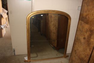 A gilt framed overmantel mirror, 133cm wide x 133c