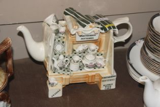 A Portmeirion china stool teapot