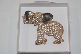 A costume brooch in the form of an elephant