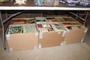 Six boxes of books