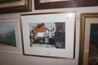 Paul Reeve, study of street scene in Felixstowe