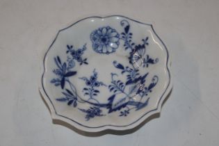 A Meissen blue and white floral decorated dish