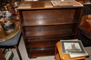 A pair of open fronted bookcases with dove tail jo