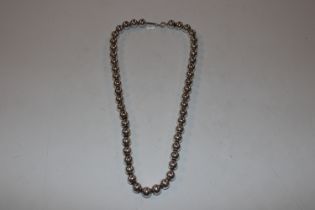 An Old Florence 925 silver bead necklace, approx.