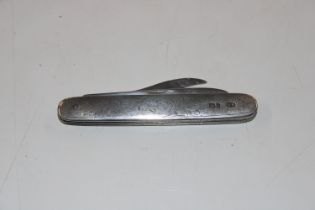 An engraved silver cased and silver bladed fruit k