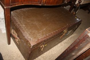 A vintage travelling trunk with Holland and Americ