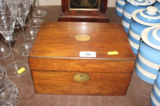A mahogany brass inlaid sewing box