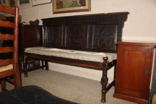 A 17th Century and later antique settle