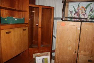 A G-plan teak double corner display cabinet