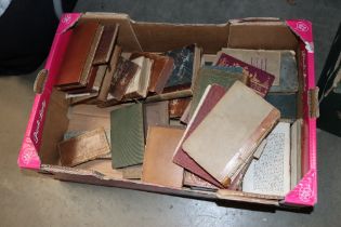 A box of various books