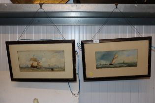 Two watercolour marine studies