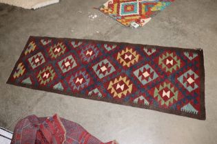 An approx. 6'7" x 2'2" Maimana Kelim rug