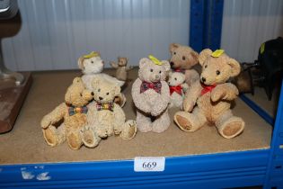A collection of teddy bear ornaments